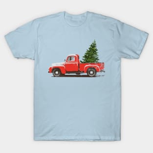 Vintage Pickup Truck Christmas Tree T-Shirt